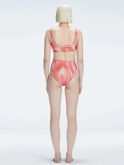 Rosalind Red Optical High Waist Bikini Bottom