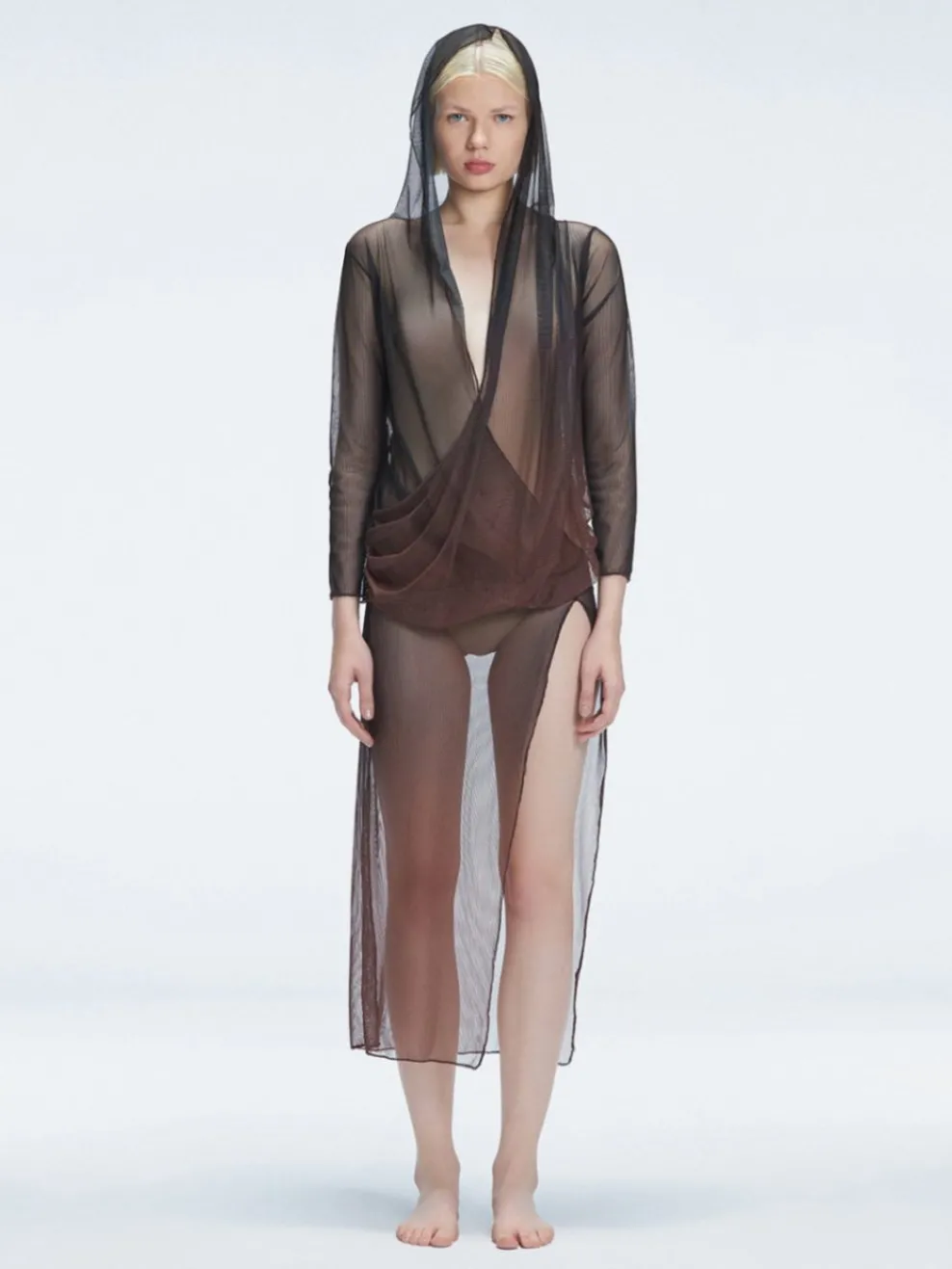 Rosie Black Optical Long Sleeve Maxi Dress