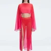 Samantha Top and Tabitha Skirt Red Optical Set