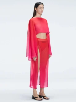 Samantha Top and Tabitha Skirt Red Optical Set