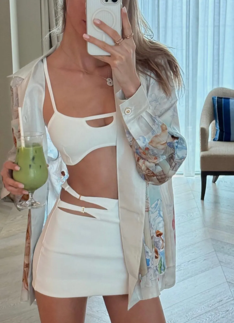 Sevval Sahin -Ontario White Skirt
