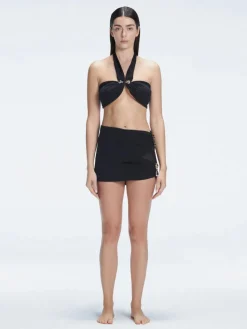 Siena Black Mesh Detail Mini Skirt
