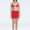Siena Red Mesh Detail Mini Skirt