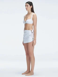 Siena White Mesh Detail Mini Skirt