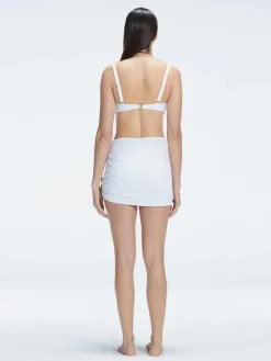 Siena White Mesh Detail Mini Skirt