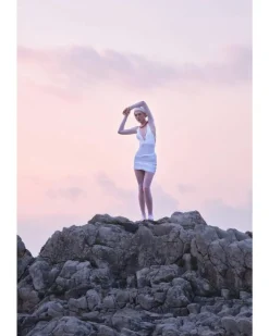 Sober Magazine - Breena White Swimsuit - Ephram White Skirt