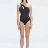 Solene Black One Shoulder One Piece Swimsuit