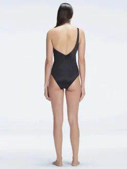 Solene Black One Shoulder One Piece Swimsuit