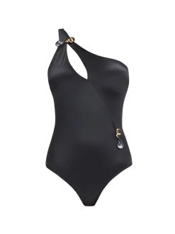 Solene Black One Shoulder One Piece Swimsuit