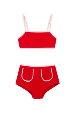 Sunny Red Kids Bikini Top