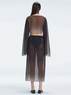 Tabitha Black Optical Maxi Skirt