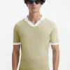 Troy Oil Green/White Tshirt