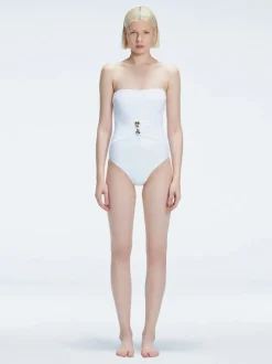Ursula White Bandeau One Piece Swimsuit
