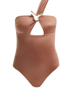 Veronia Jankovska - Halin Brown Swimsuit