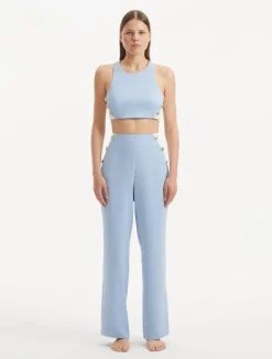 Wade White Baby Blue Pants