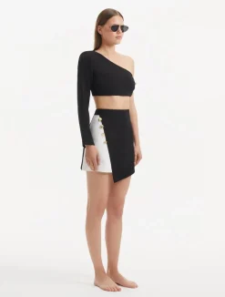 Winslet Black White Crop Top and India Skirt