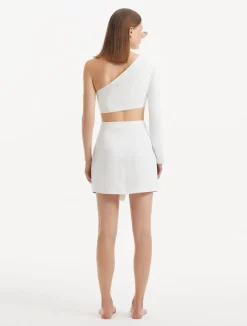 Winslet White Brown Crop Top and India Skirt