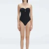 Zephyrine Black Bandeau One Piece Swimsuit