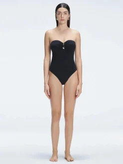Zephyrine Black Bandeau One Piece Swimsuit
