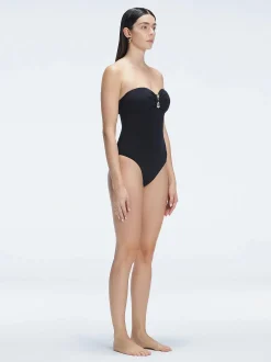 Zephyrine Black Bandeau One Piece Swimsuit