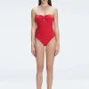 Zephyrine Red Bandeau One Piece Swimsuit