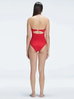 Zephyrine Red Bandeau One Piece Swimsuit