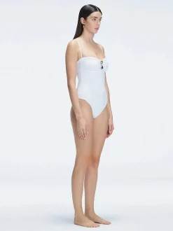 Zephyrine White Bandeau One Piece Swimsuit